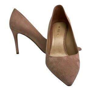 M.Gemi Neutral Beige Suede Pump Heels Corp‎ Business Shoes 38.5 (7.5)